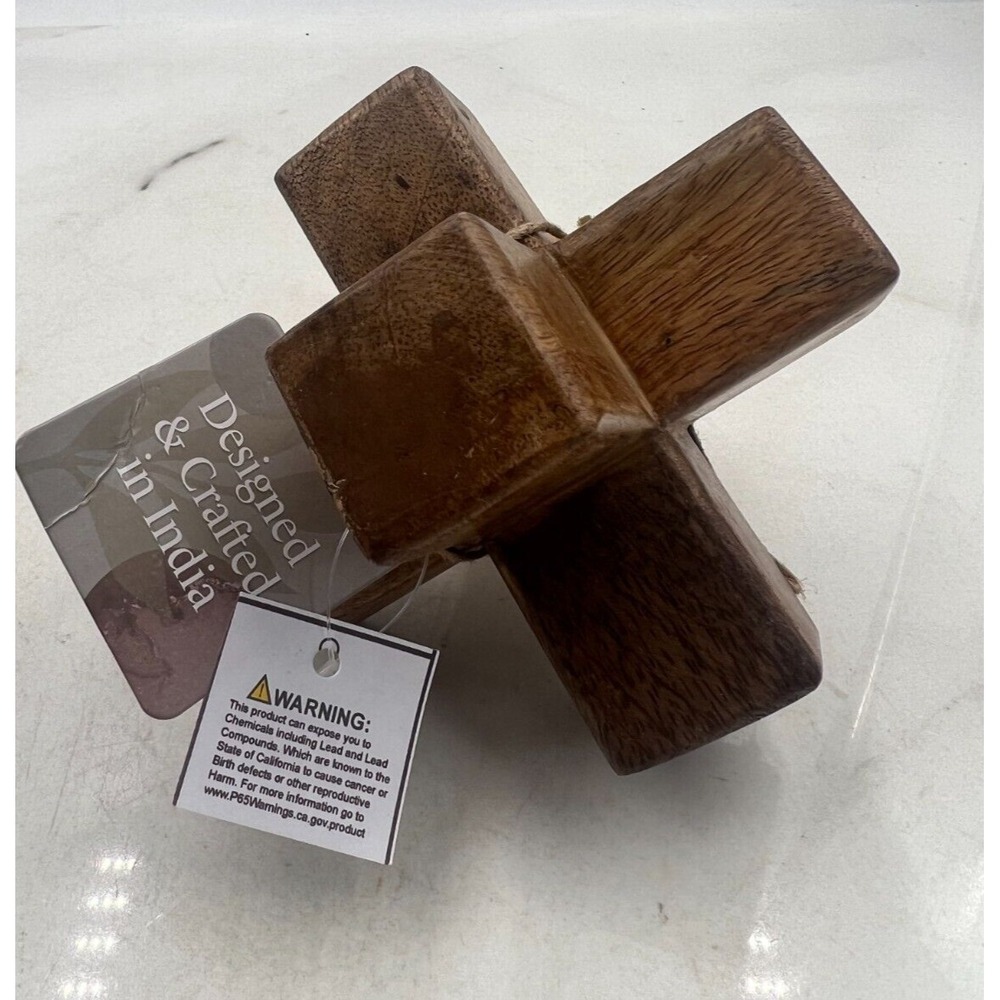 Wooden Jack 5" Huge Jack Jax Hand Carved India Bookend Home Shelf Sculpture